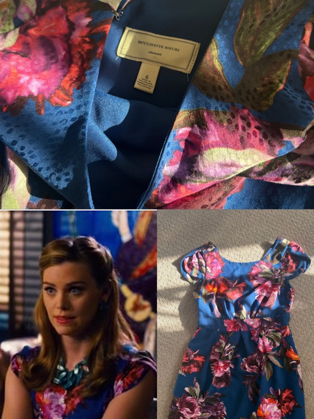 Anthropologie Moulinette Soeurs-Seen on Hart of Dixie, Floral Blue Dress